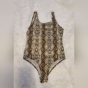 Snakeskin Print Tank Bodysuit